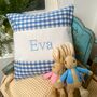 Gingham Name Cushion, thumbnail 2 of 6