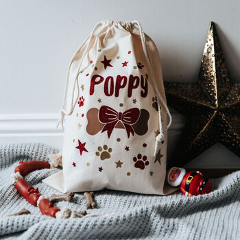 Personalised Glitter Dog Christmas Sack, 7 of 9