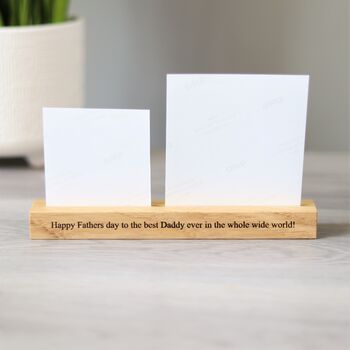 Personalised Solid Oak Photo Block With Prints – Gift For Dad Or Mum, 2 of 11