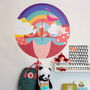 'A Flamingo Called Val' Colourful Rainbow Wall Sticker, thumbnail 1 of 2