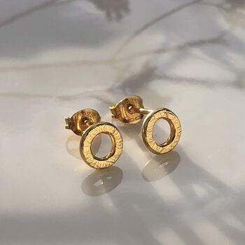 Small Textured Circle Studs, 2 of 11