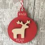 Personalised Reindeer Christmas Bauble Decoration, thumbnail 1 of 5