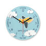 Personalised Kids Aeroplane Glass Clock, thumbnail 2 of 3