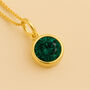 Personalised Gold Plated Sterling Silver May Emerald Birthstone Necklace, thumbnail 1 of 8