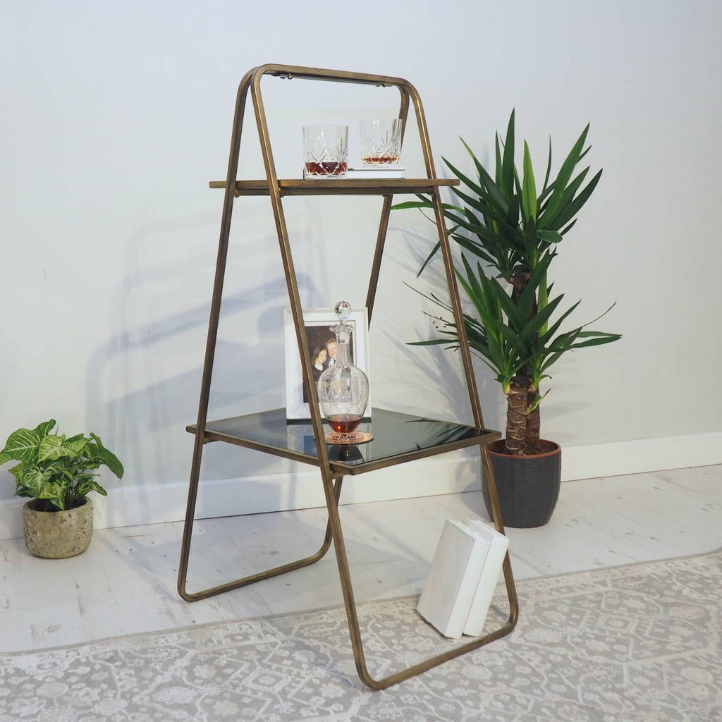 Elegant Brass Display Unit By Za Za Homes