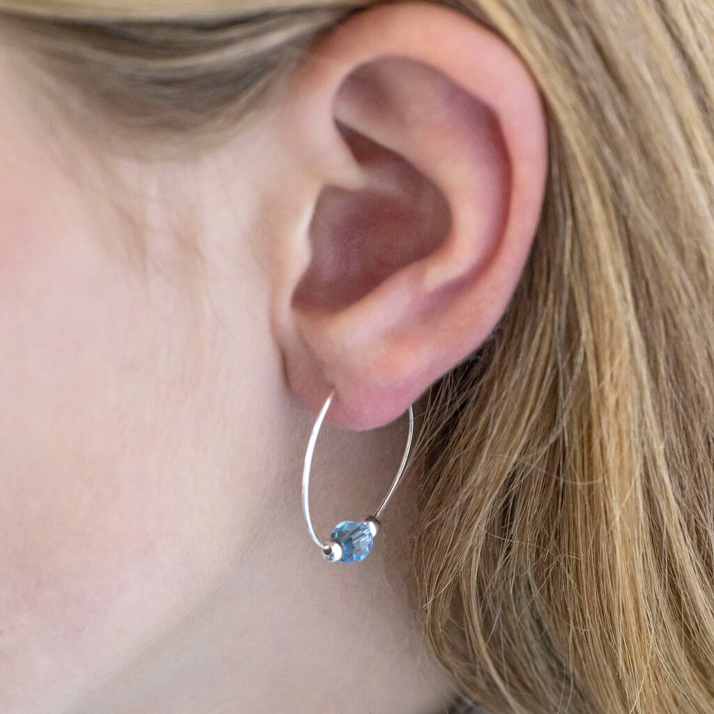 Beaded Birthstone Hoop Earrings, 1 of 12