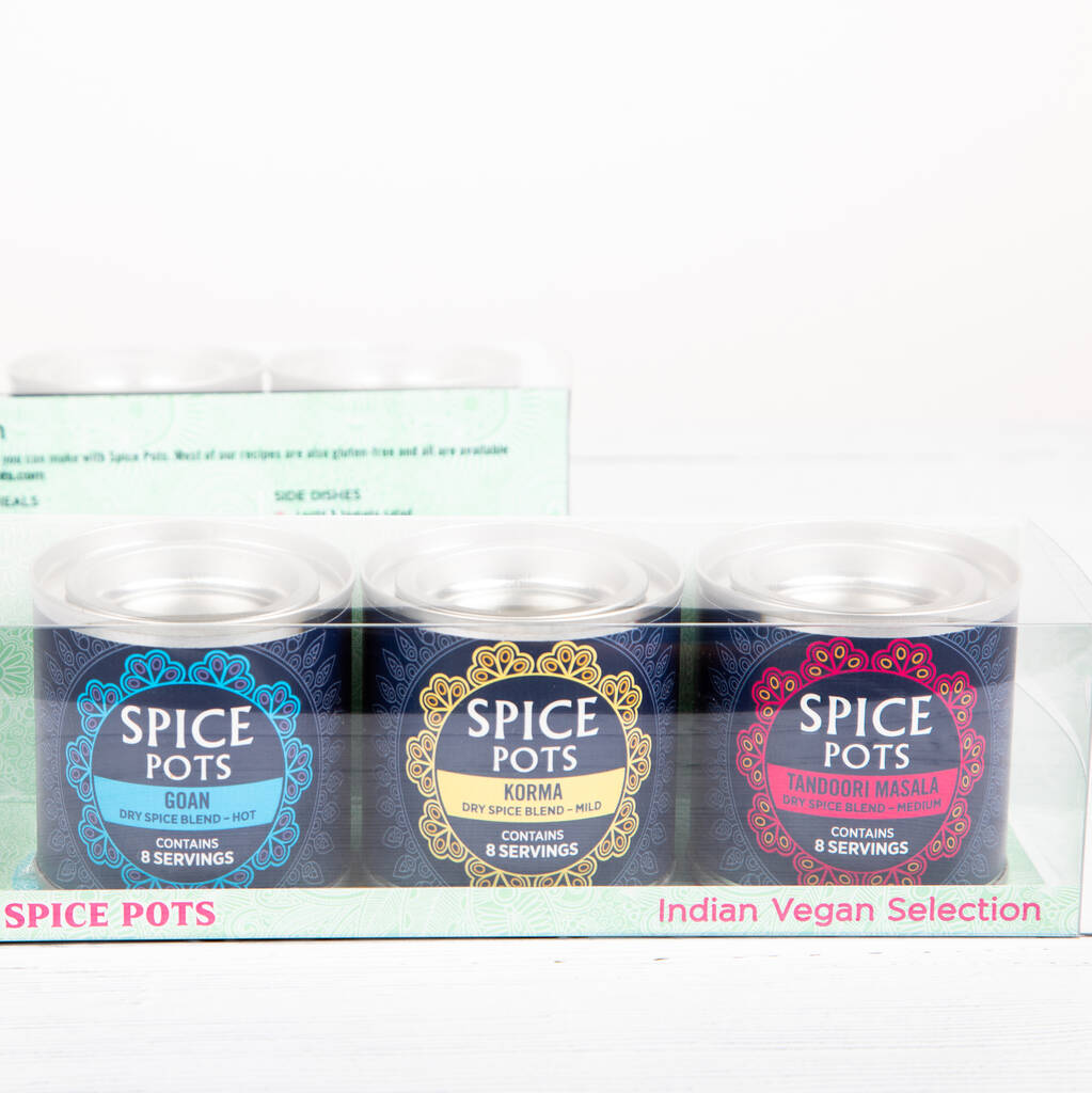 vegan indian spice gift set by spice pots
