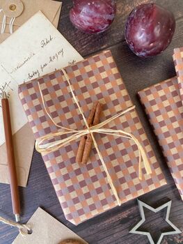 Cinnamon, Purple And Lilac Gingham Fibre Paper, 3 of 7