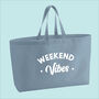 Weekend Vibes Premium Canvas Oversized Tote Bag, thumbnail 3 of 7