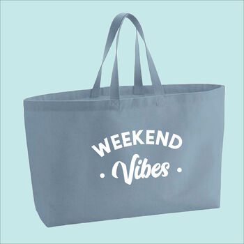Weekend Vibes Premium Canvas Oversized Tote Bag, 3 of 7