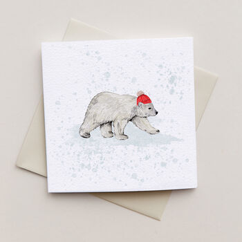 Polar Bear Watercolour Christmas Card, 2 of 2