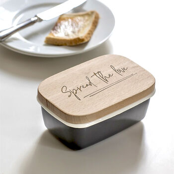 Farmhouse 'Spread the love' Enamel Butter Dish, 2 of 5