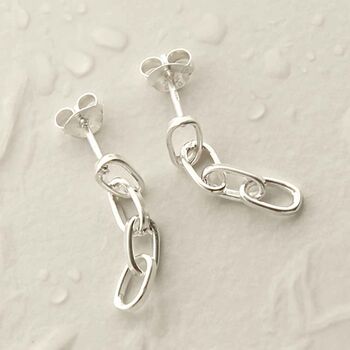 Sterling Silver Simple Chain Earrings, 5 of 9