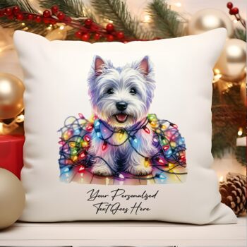 Personalised West Highland Terrier In Christmas Lights, 2 of 10