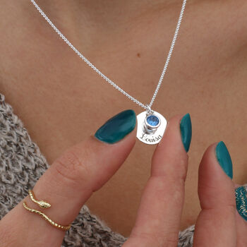 Mother And Child Personalised Birthstone Necklace, 2 of 5