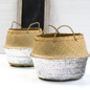 Gold Sequin Dipped Seagrass Basket, thumbnail 6 of 6