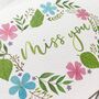 'Miss You' Floral Watercolour Card, thumbnail 2 of 2