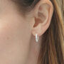 Sterling Silver Shell Hoop Earrings, thumbnail 4 of 6