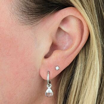 April Birthstone Earrings, Quartz/Herkimer, Silver, 3 of 8