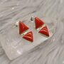 Red Coral Sterling Silver Drop Earrings, thumbnail 2 of 8