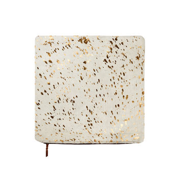 Cream And Copper Metallic Natural Cowhide Cushion Cover, 2 of 6