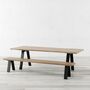 Trent Grey Natural Solid Wood A Shaped Dining Table, thumbnail 7 of 7