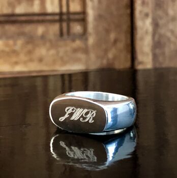 Sterling Silver Personalised Mans Signet Rings, 3 of 4