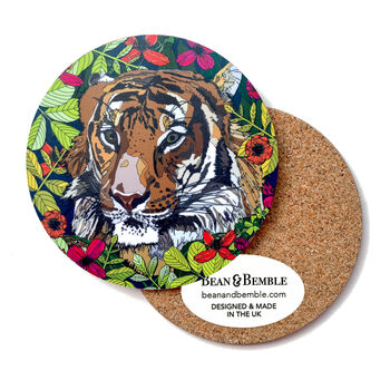 Tiger Coasters Box Set Of Four Round Heat Resistant, 5 of 5