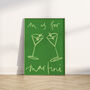 M Is For Martini Green Cocktail Print Artwork, thumbnail 1 of 2