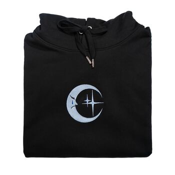 Crestfallen Cresent Embroidered Hoodie Black, 2 of 6