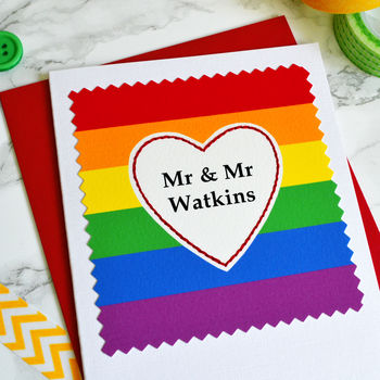 Rainbow Personalised Wedding Card, 2 of 2