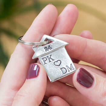 Personalised Housewarming Gift Couples New Home Keyring, 7 of 7