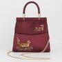 Fox And Mushroom Embroidered Burgundy Satin Tote, thumbnail 1 of 7