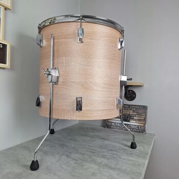 Real Drum Table Large Wood Grain, Chrome, Man Cave, Drummer, Upcycled, 4 of 11