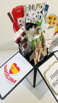 Personalisable Barcelona Themed 3D Greeting/Gift Card, 4 of 7