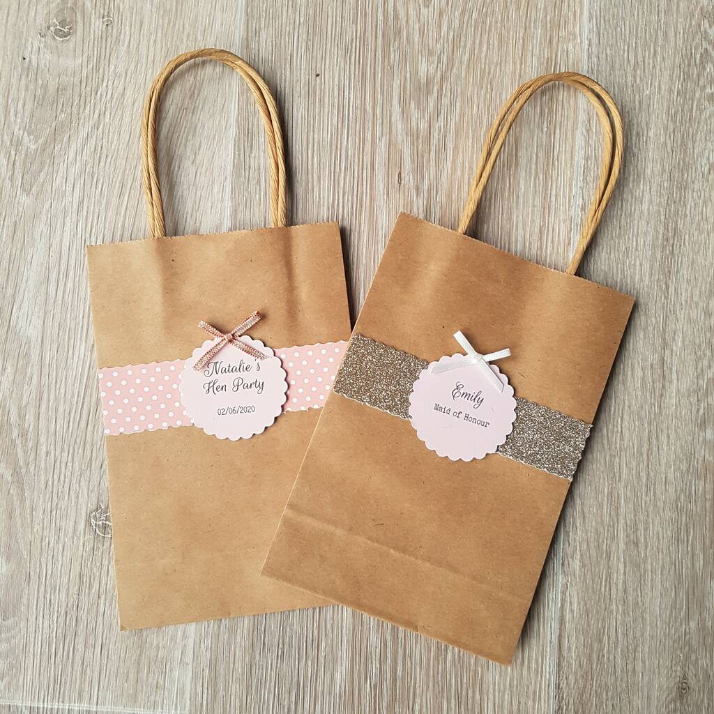 Personalised Kraft Hen Party Gift Bag By Vintage Twee