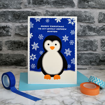'Penguin' Personalised Childrens Christmas Card, 3 of 4