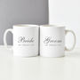 Bride And Groom Personalised Mug Set, thumbnail 1 of 2