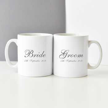 Bride And Groom Personalised Mug Set By Koko Blossom ...