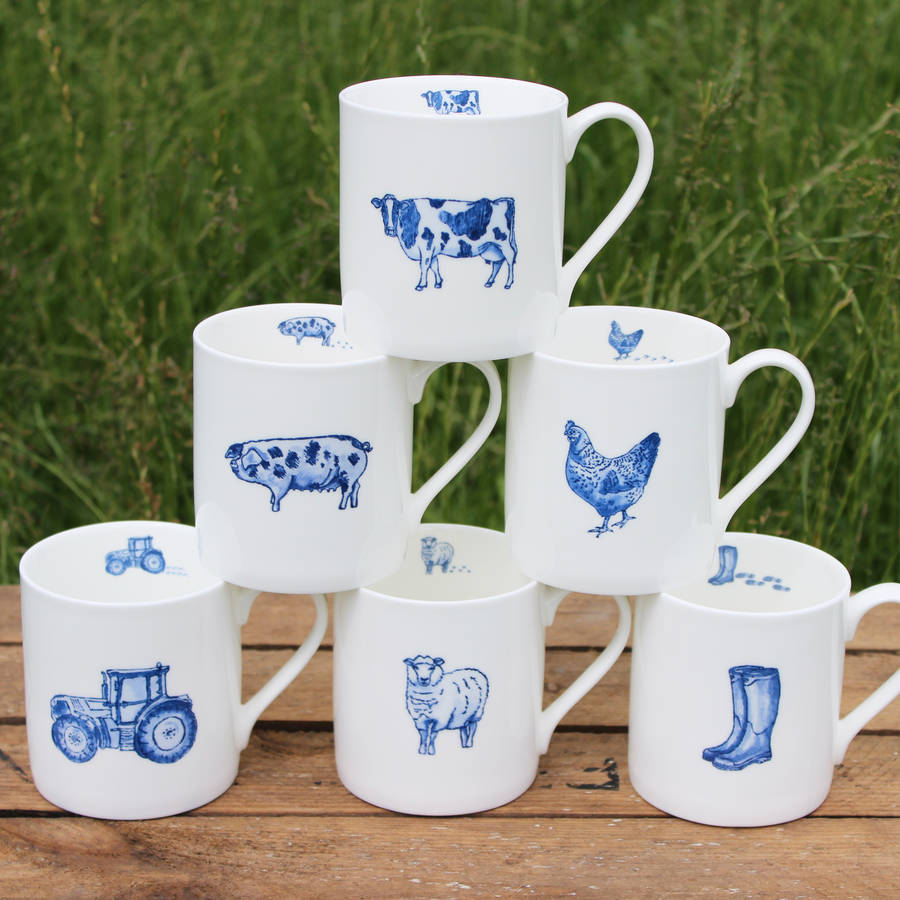 'chicken' fine bone china mug by lucy green designs