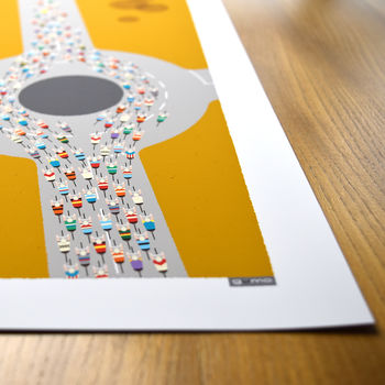 Peloton Roundabout Cycling Art Poster, 8 of 9