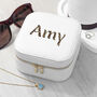 Personalised Animal Print White Travel Jewellery Case, thumbnail 1 of 5