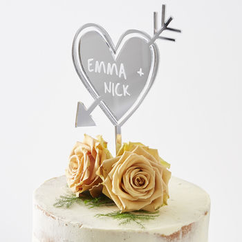 Personalised Carved Heart Cake Topper, 7 of 8