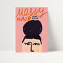 Messy Hair Don't Care Illustrated Art Print, thumbnail 2 of 5