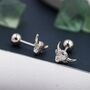 Tiny Highland Cow Screw Back Earrings Sterling Silver, thumbnail 2 of 9