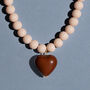 Cream Bead And Chocolate Heart Necklace, thumbnail 5 of 6
