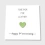 Together For Leather 3rd Anniversary Card Leather Heart, thumbnail 8 of 8