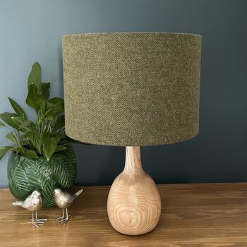 Betsy Tussock Green Tweed Floral Lined Lampshades, 7 of 9