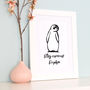 Personalised Curious Penguin Art, thumbnail 3 of 5
