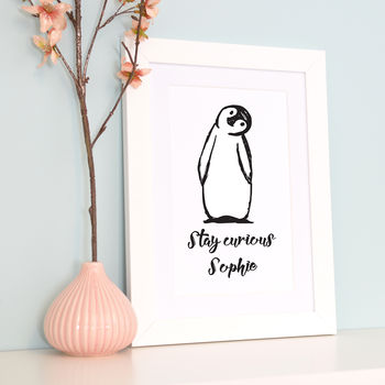 Personalised Curious Penguin Art, 3 of 5